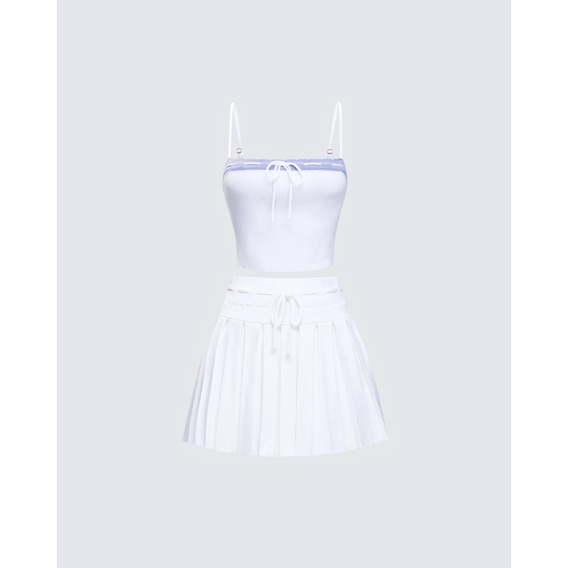 Lucien White Knit Set