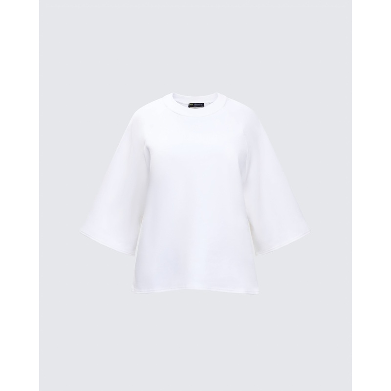Mabelle White Oversized Raglan Top