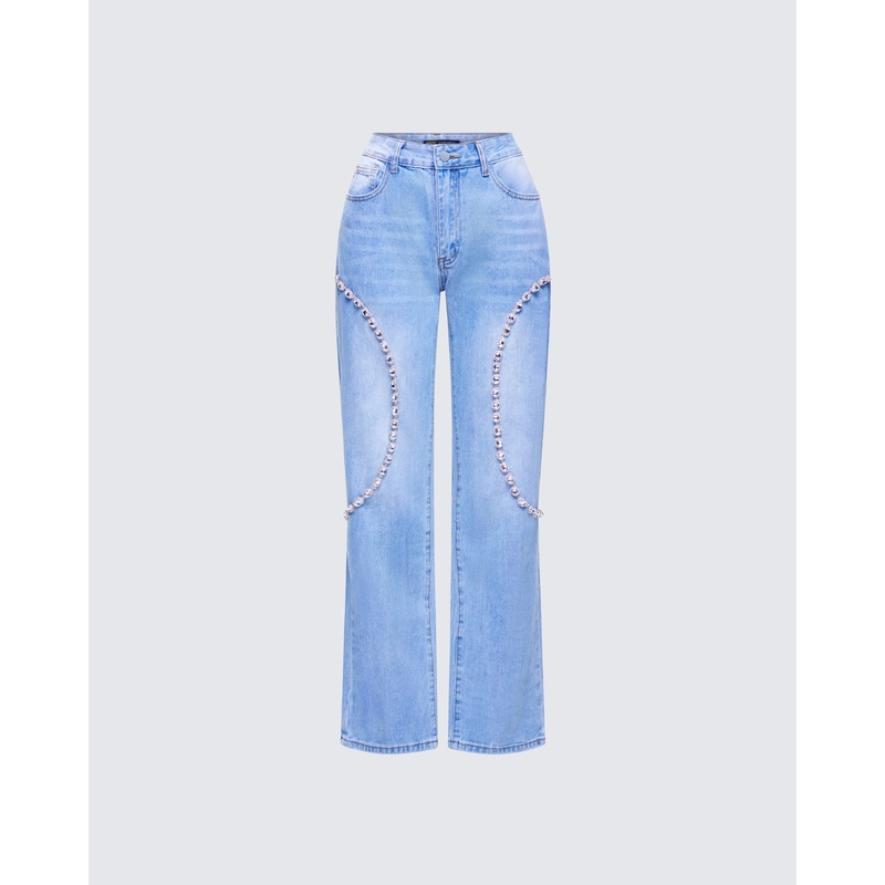 Margaux Blue Denim Diamant Path Jean