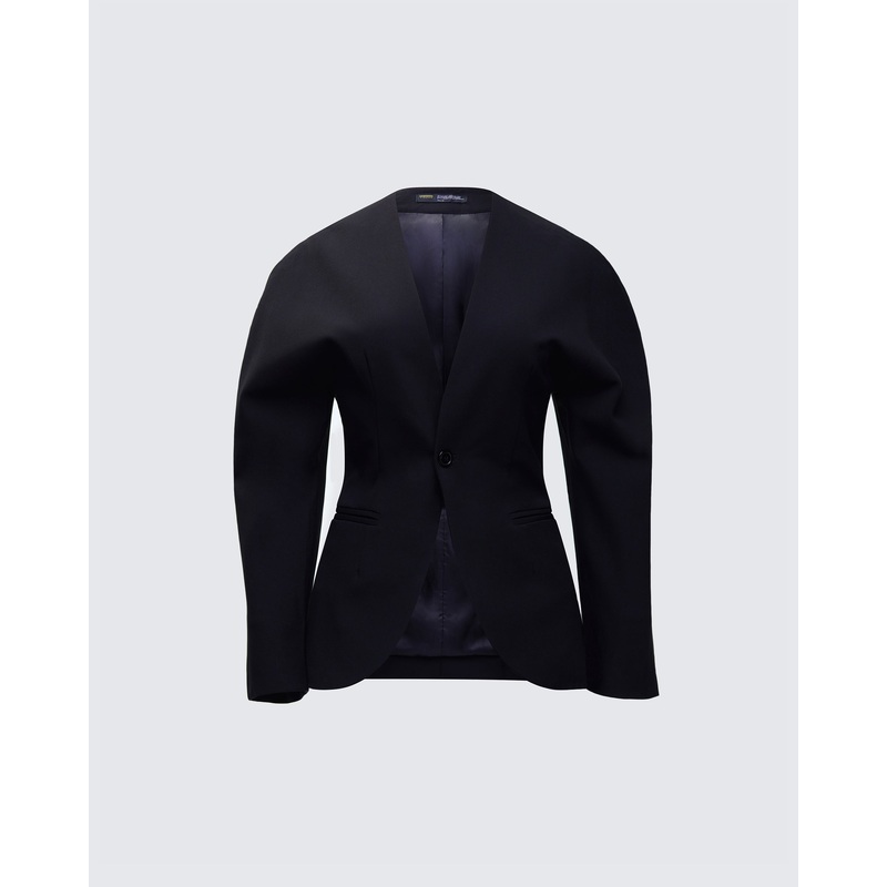 Maybelle Black Dome Sleeve Blazer