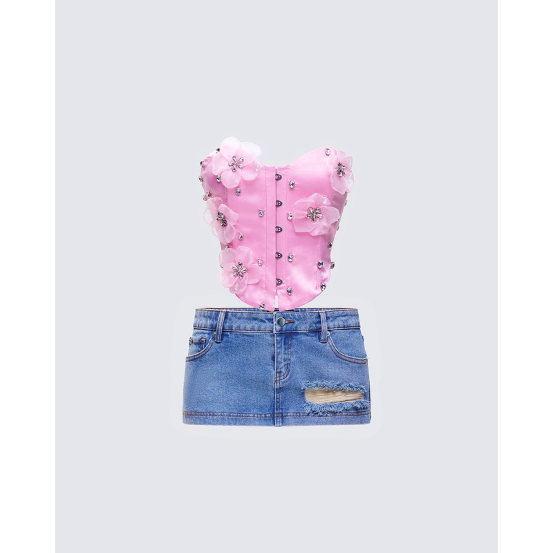 Roselle Denim Set