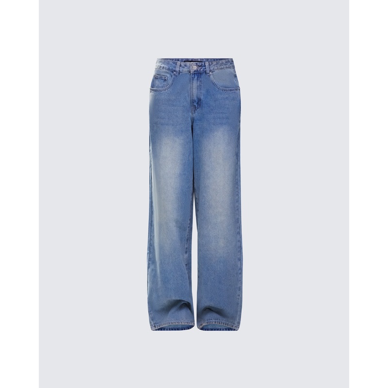 Samia Blue Denim Wide Leg Jeans