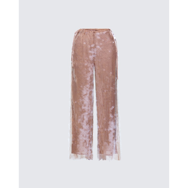 Speranza Clear Sequin Tie Pants