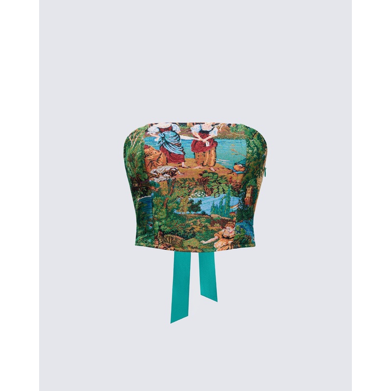 Viviette Tapestry Corset Top