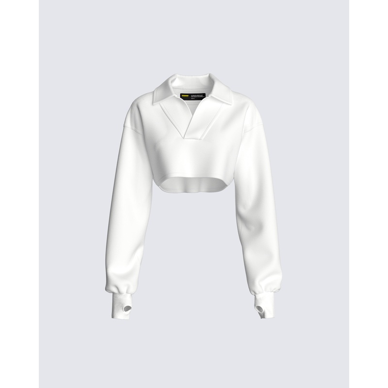 Bella Paradise Cropped Collared Pullover