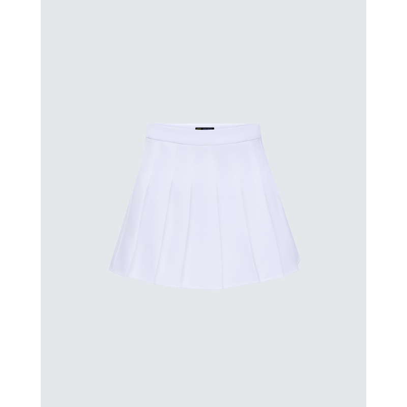 Bella White Pleated Tennis Skirt
