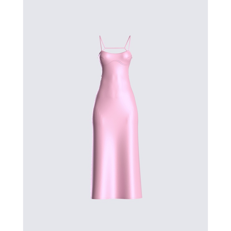 Chrishell Satin Cut Out Midi Dress