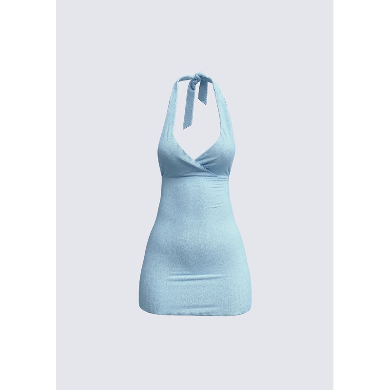 Dani Blueberry Halter Dress