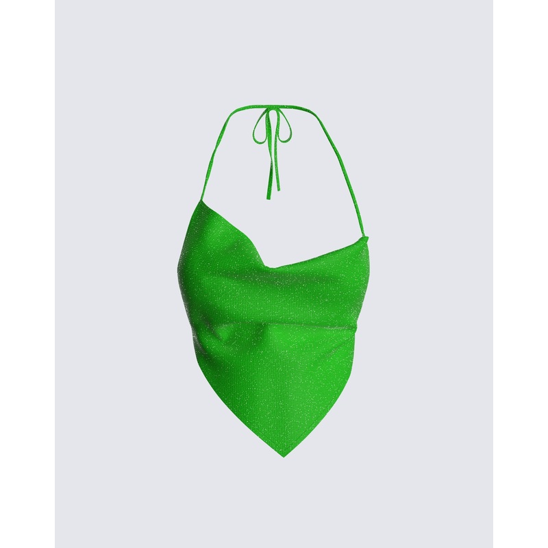 Jenae Shimmer Knit Asymmetrical Cowl Top