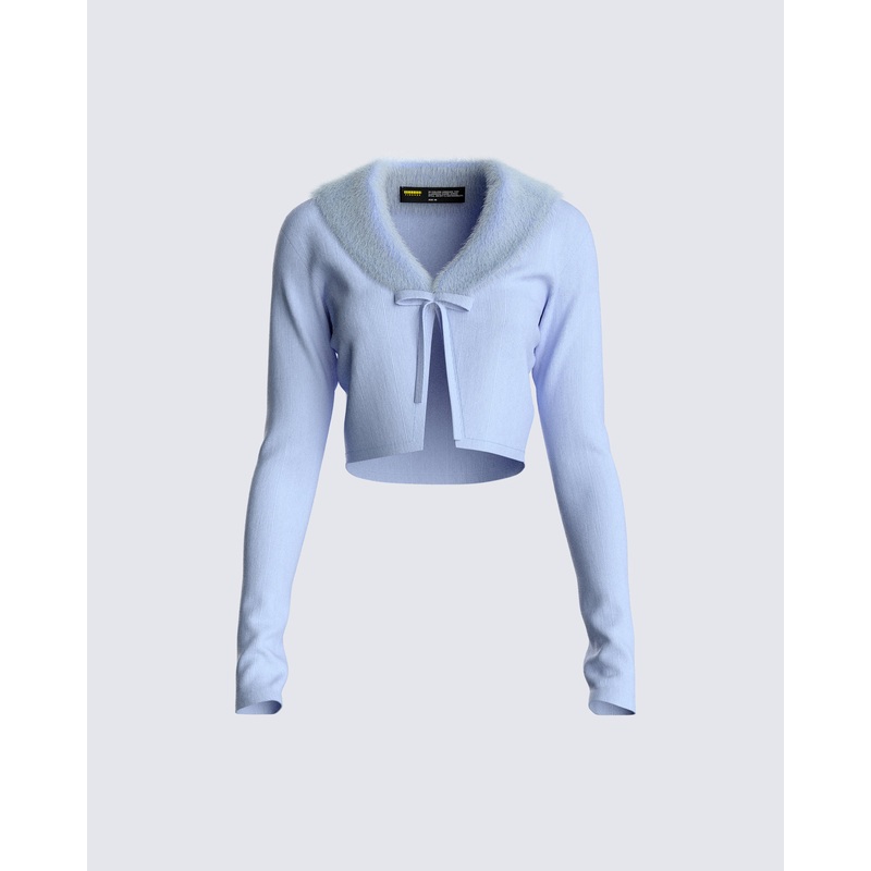 Ruth Jersey Fur Trim Cardigan Top