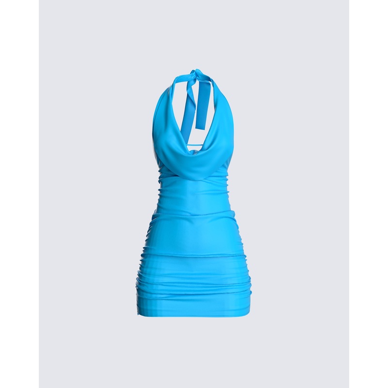 Adrian Blue Mini Dress