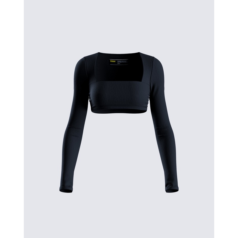 Amara Black Square Neck Top