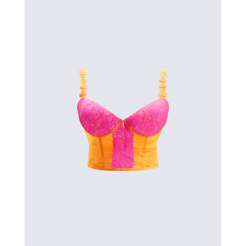 Bonnie Orange Corset Top