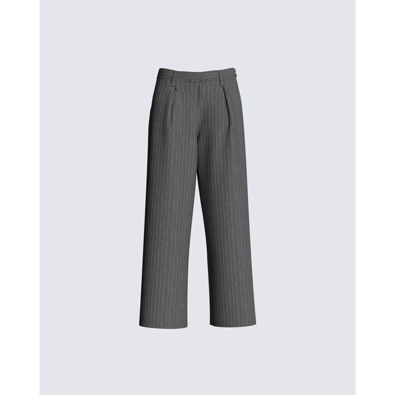 Claire Grey Striped Pant