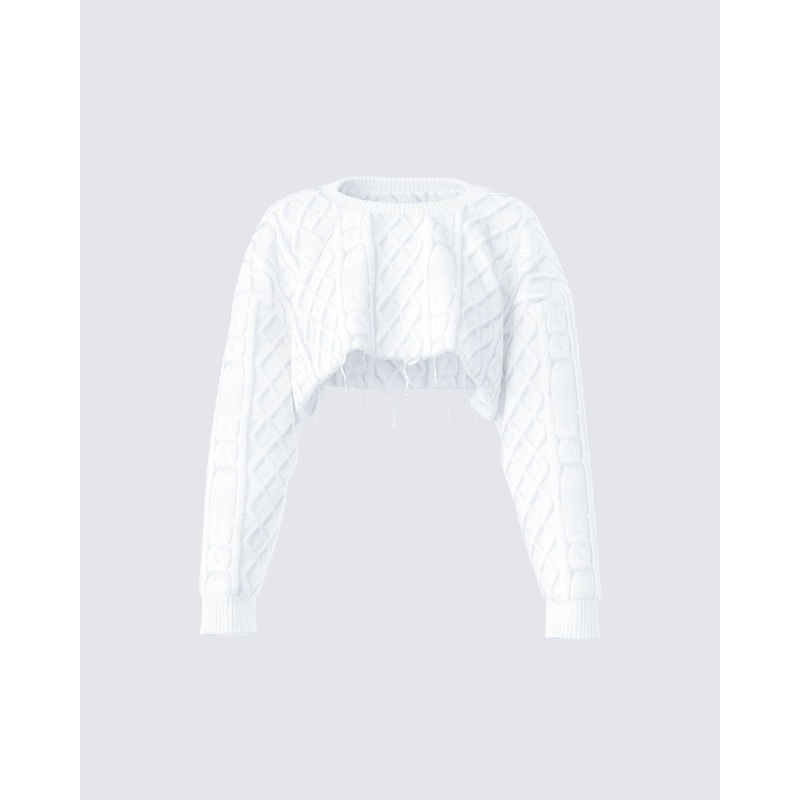 Claire Ivory Distressed Sweater