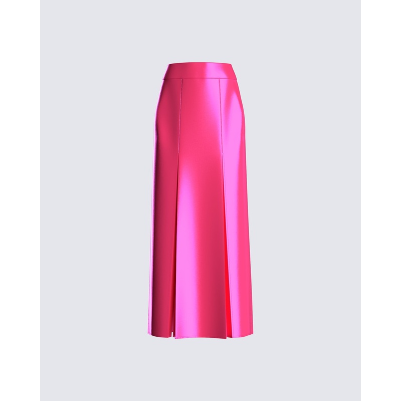 Diana Satin Pleated Maxi Skirt