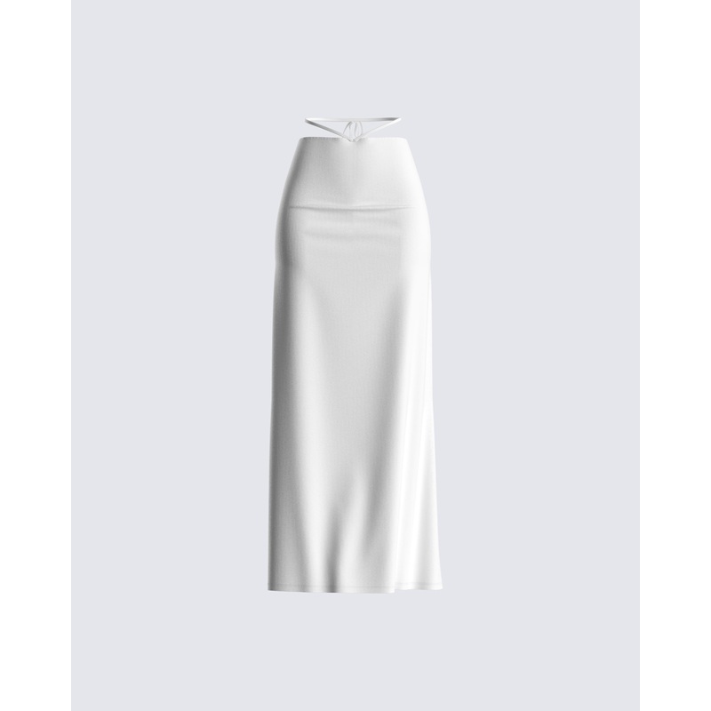 Etta White Ruched Back Skirt