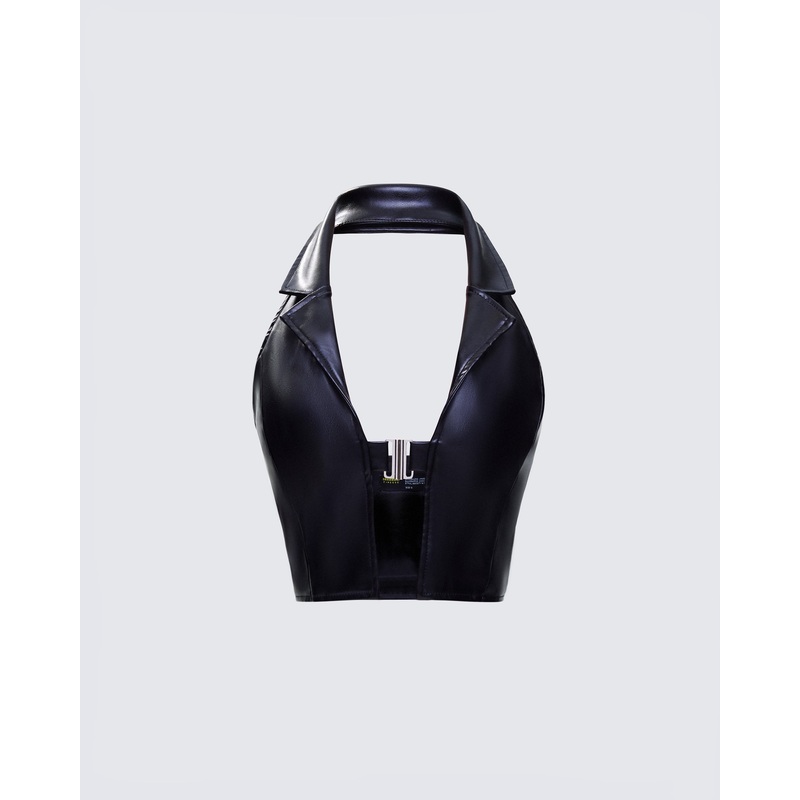 Jaxon Black Leather Top