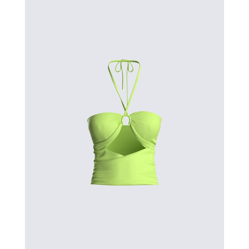 Jolene Green Cropped Top