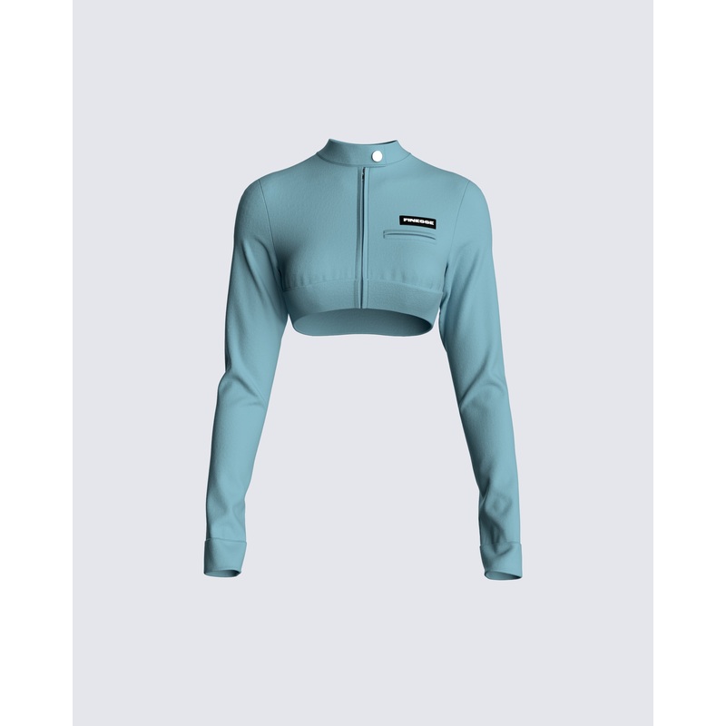 Jones Blue Zip Up Top