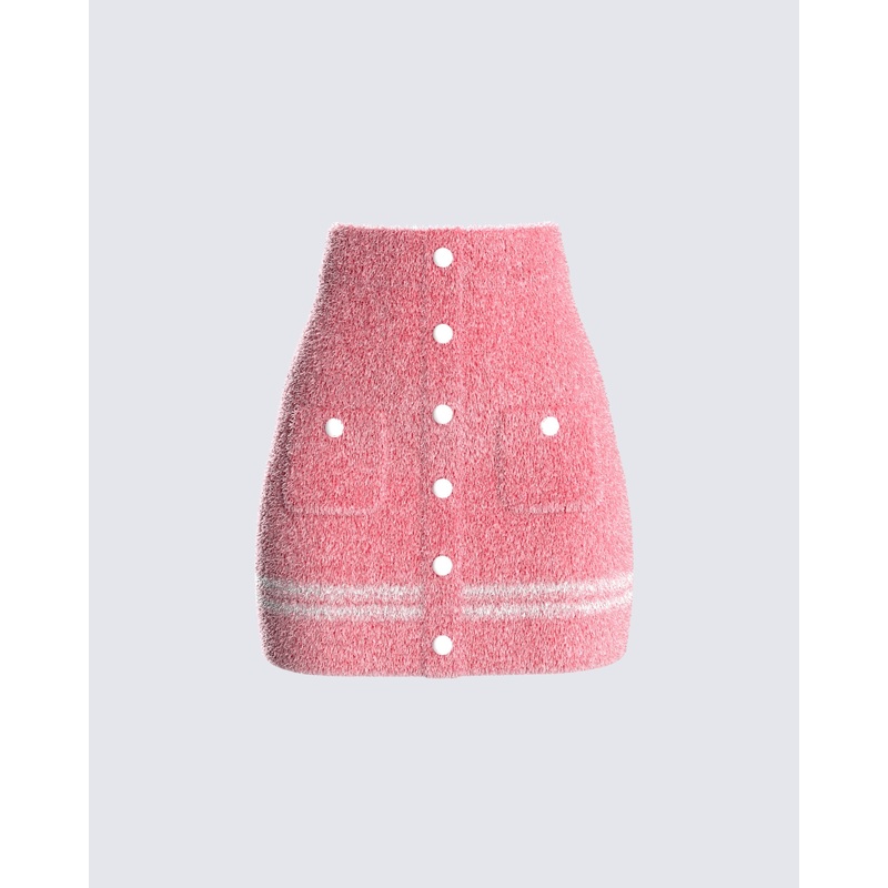 Joss Knit Button Front Mini Skirt
