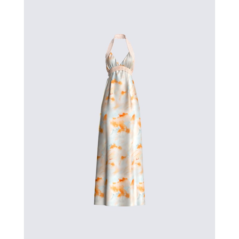 Landon Abstract Print Maxi Dress