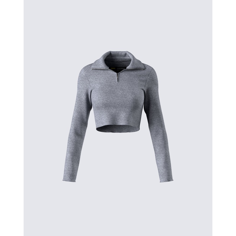 Leanne Grey Sweater Top