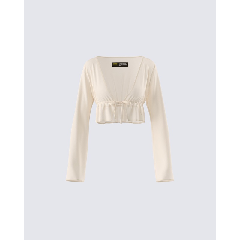 Lennon Cream Mesh Top