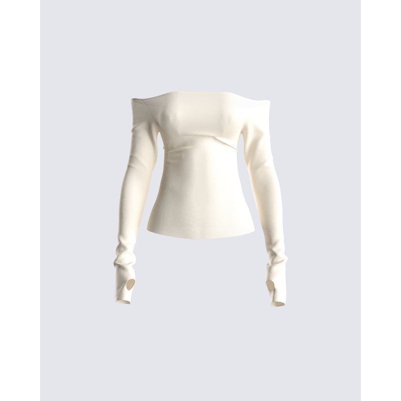 Lucy Cream Off Shoulder Top