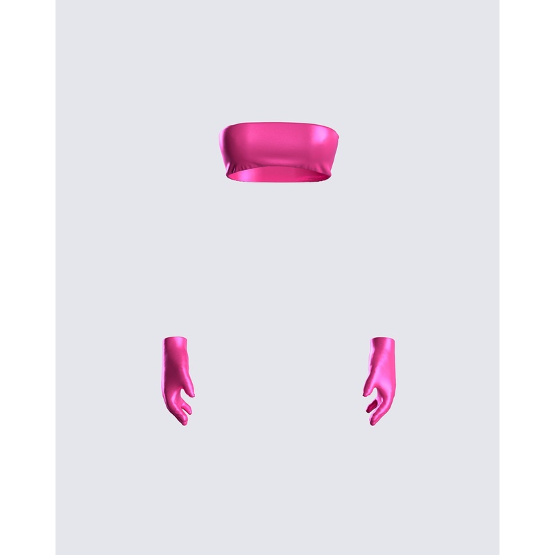 Lydia Magenta Top & Gloves
