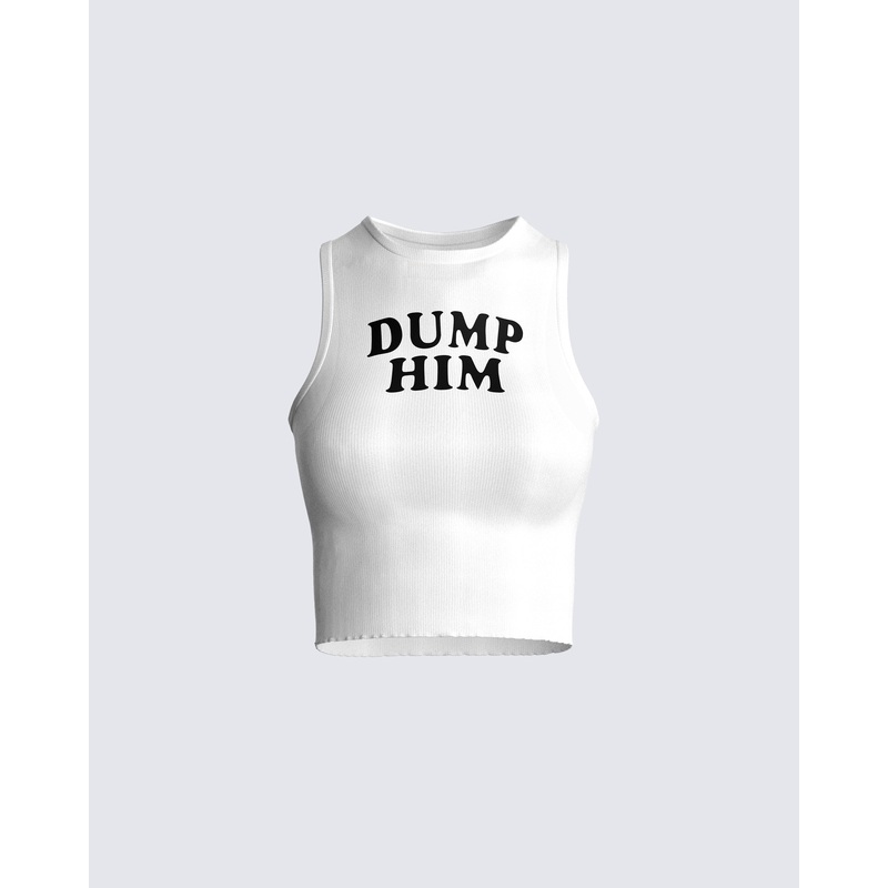 Marlow White Graphic Tank Top