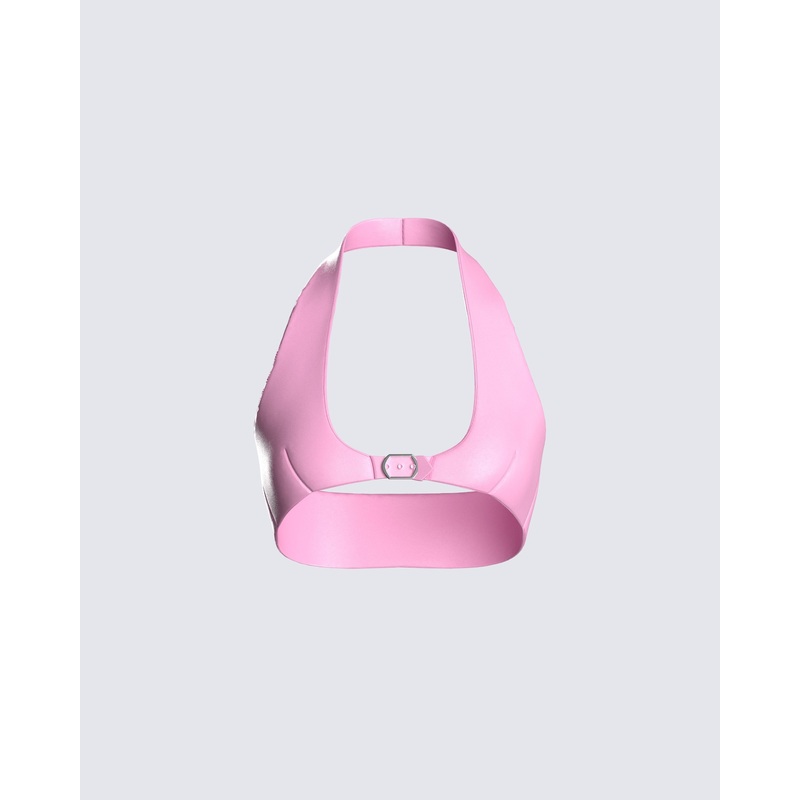 Melanie Pink Halter Top