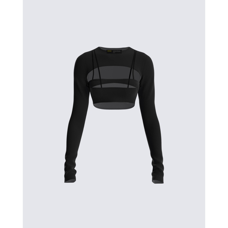 Nadine Black Mesh Tank and Shrug