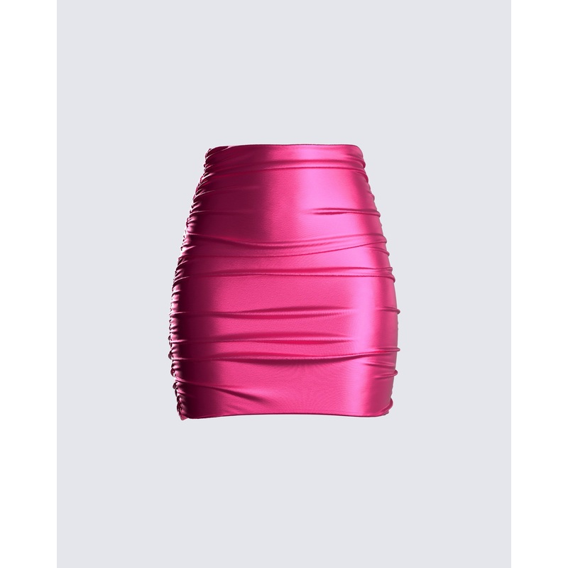Naomi Metallic Shirred Mini Skirt