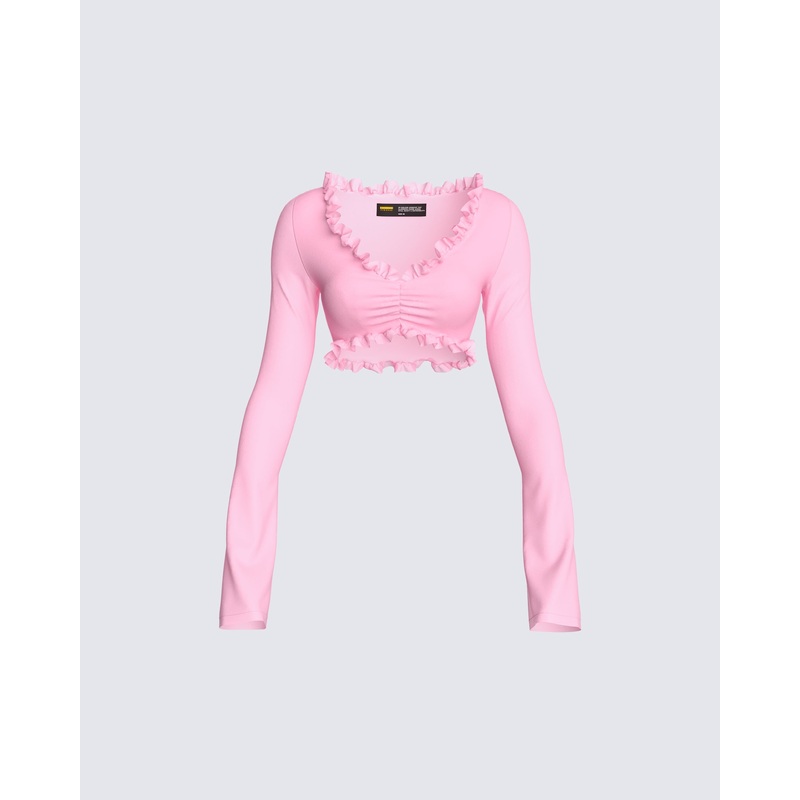 Peyton Pink Cropped Top