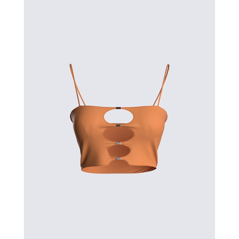Raina Brown Cut Out Top