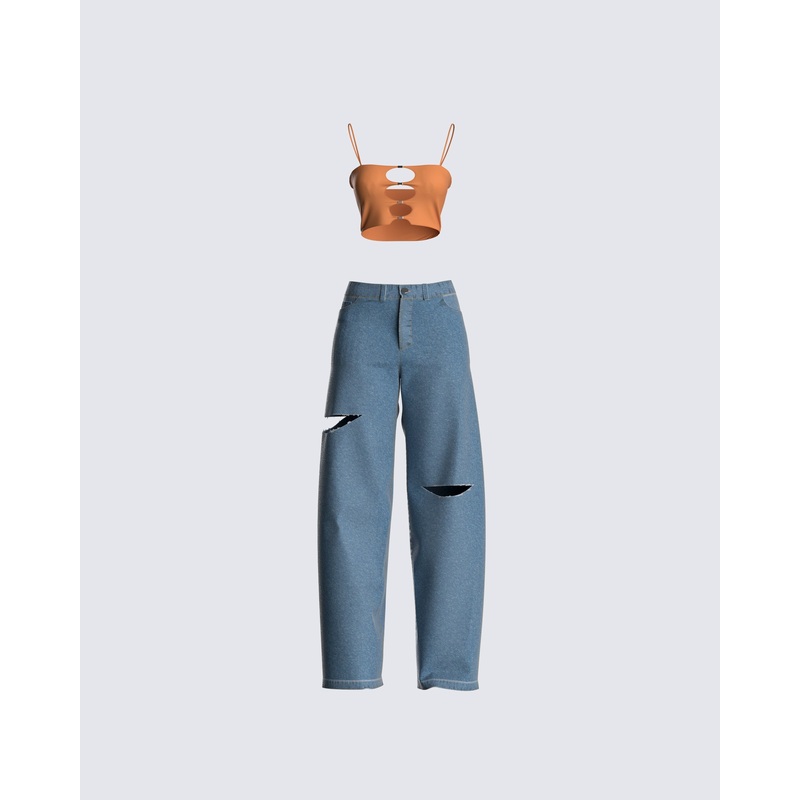 Raina Cut Out Jeans Set