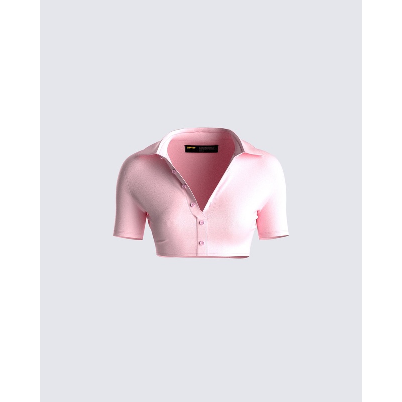 Seraphina Pink Collared Shirt