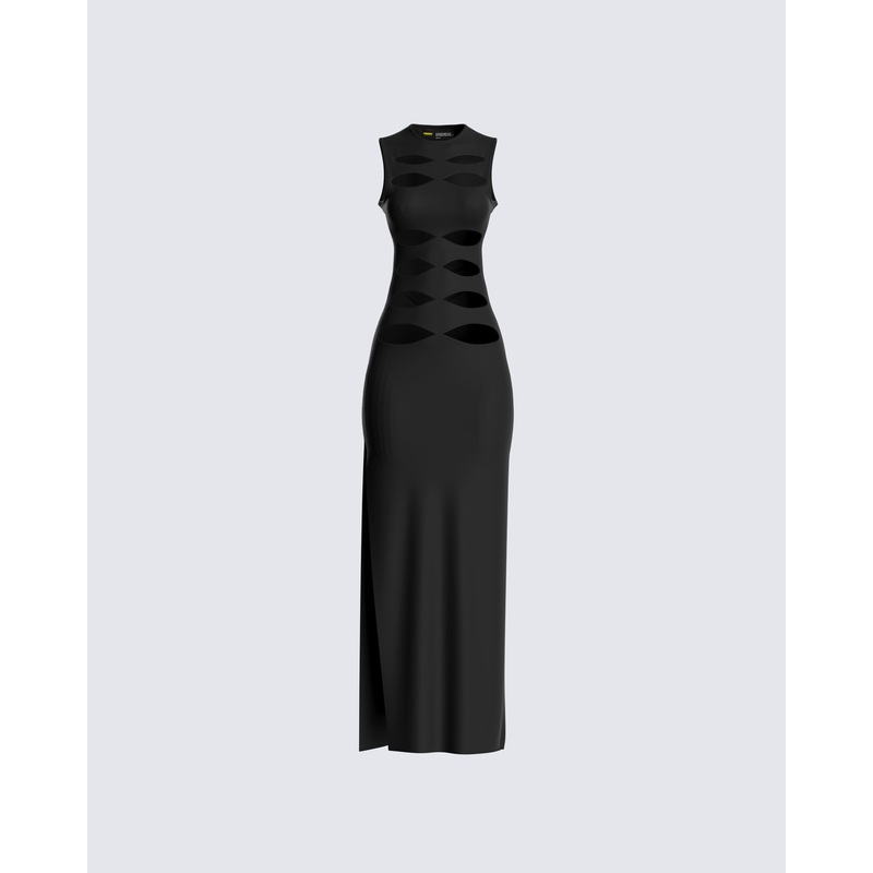 Simone Black Cut Out Dress