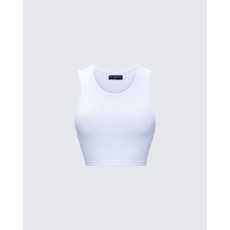 Thea White Jersey Tank