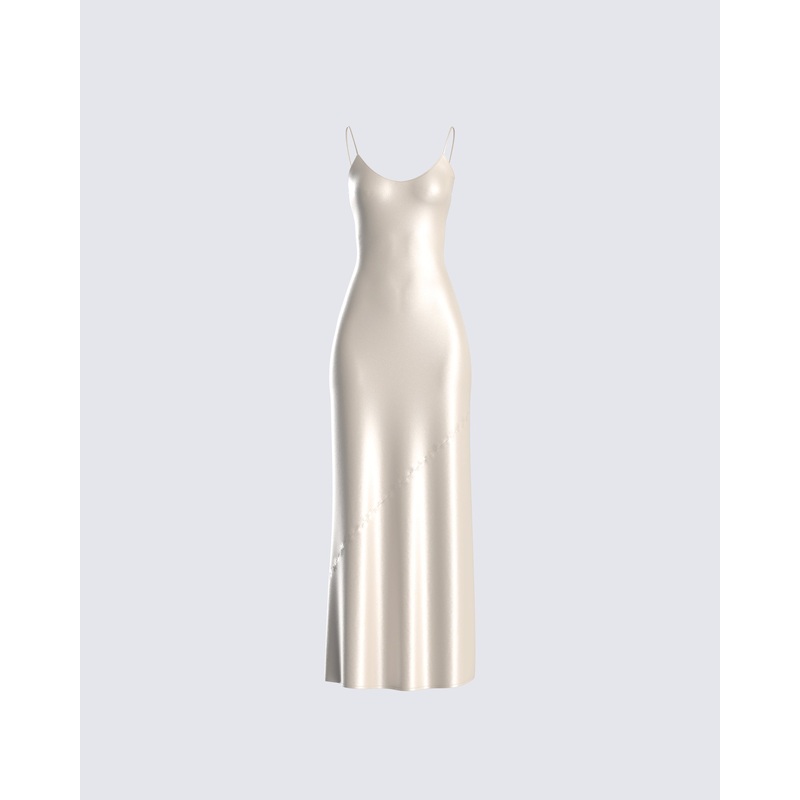 Venus Ivory Satin Dress