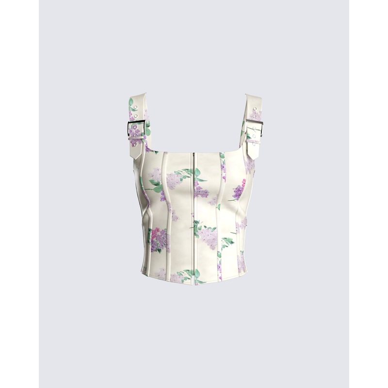 Winona Flower Print Corset Top