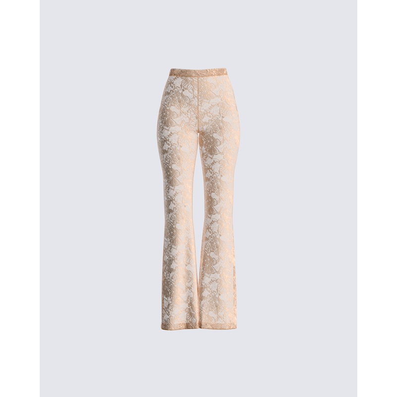 Yuri Peach Lace Pant