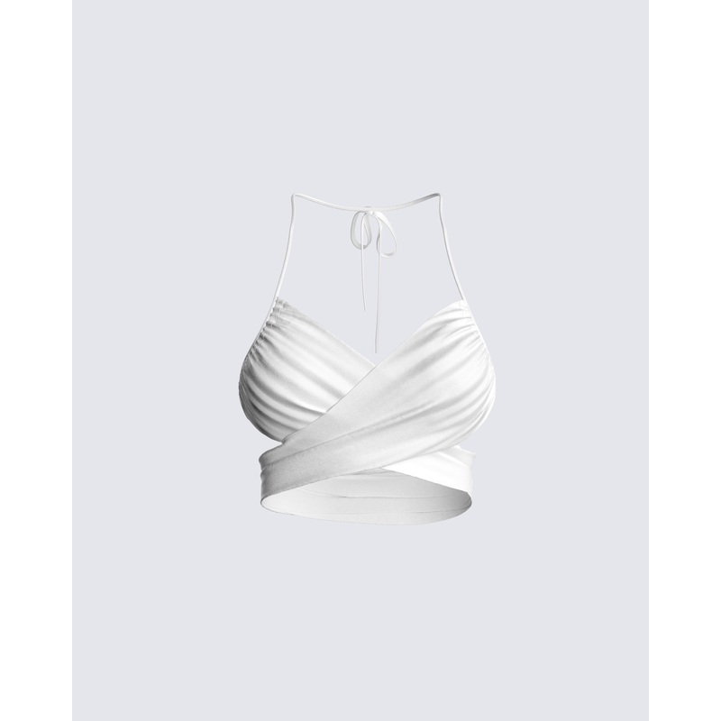 Zeke White Criss Cross Top