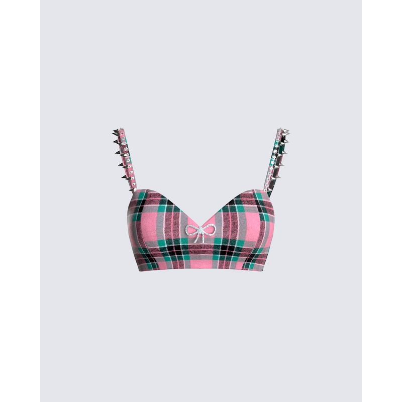 Amanda Multi Plaid Crop Top