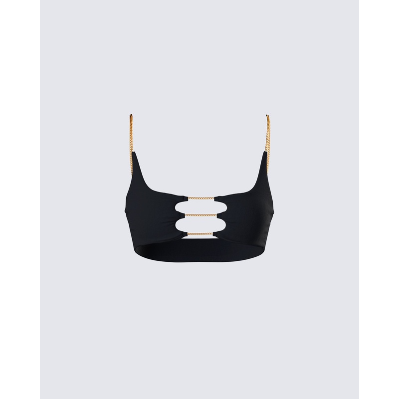Amari Black Chain Cropped Top