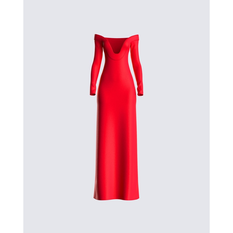 Brooke Red Maxi Dress