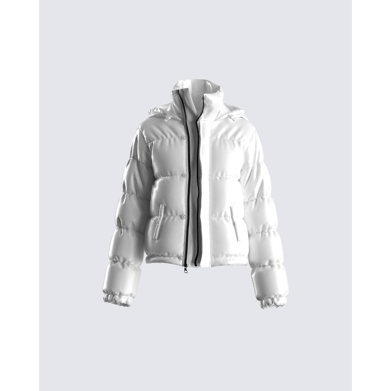 Deandra White Puffer Jacket