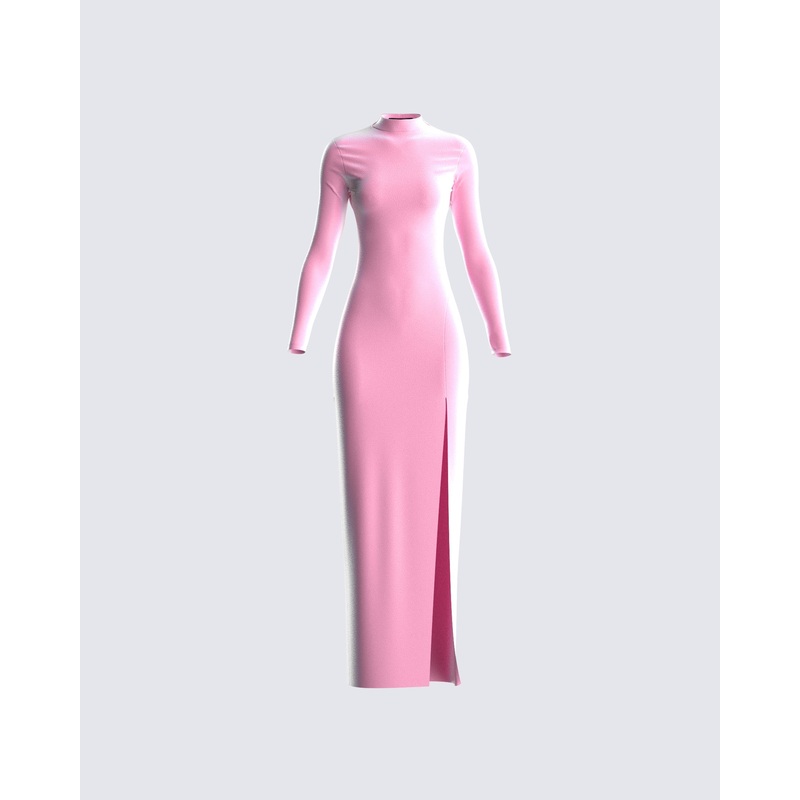 Eira Pink Backless Midi Dress