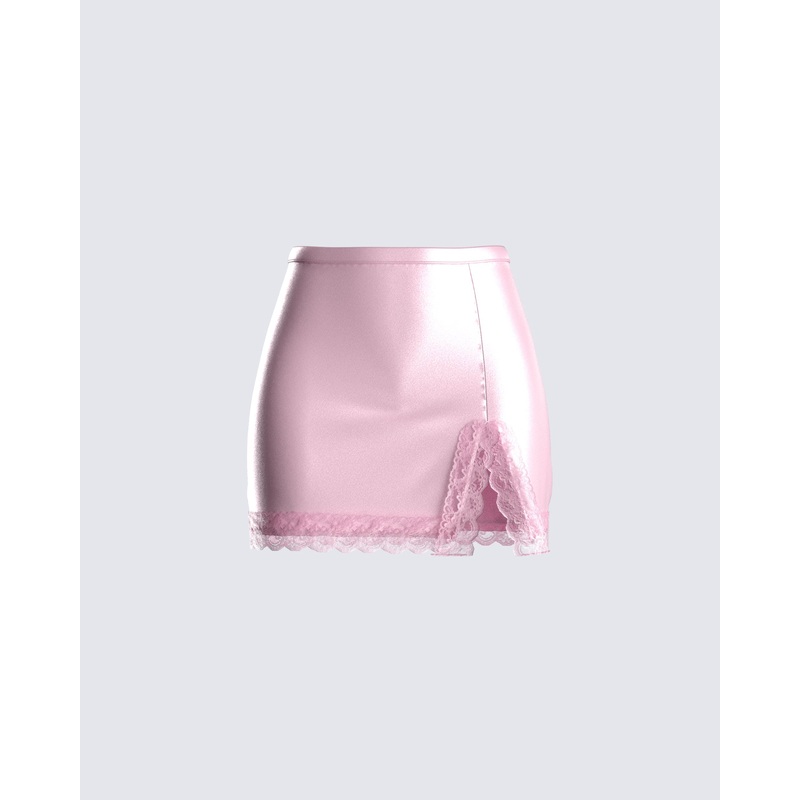 Eris Pink Lace Trim Skirt
